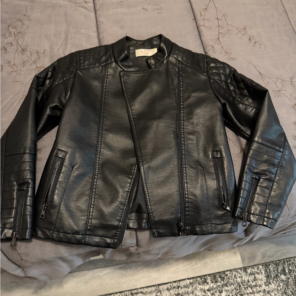 Kut from the Kloth Quilted Black Leather Jacket